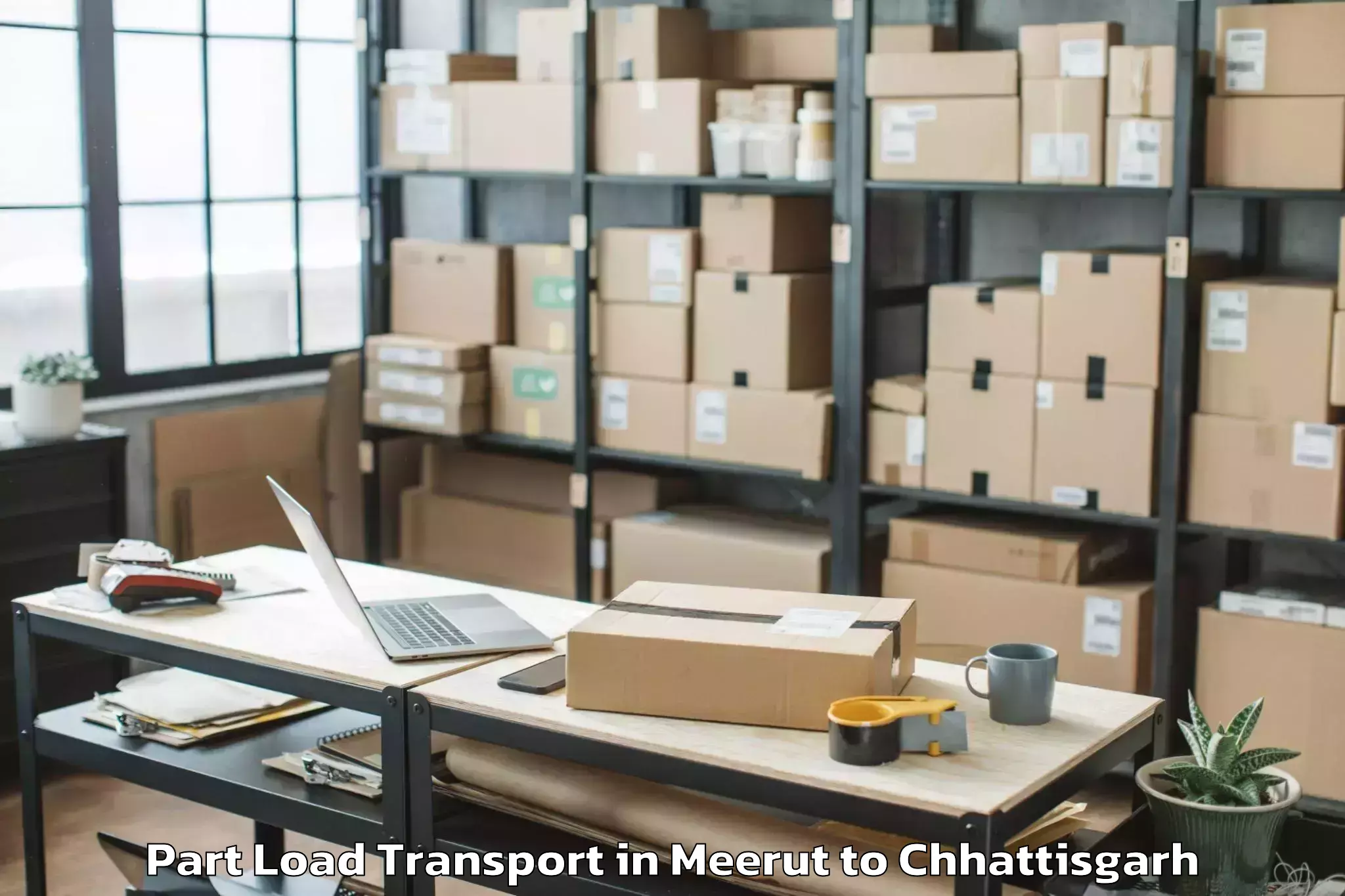 Book Meerut to Raigarh Chhattisgarh Part Load Transport Online